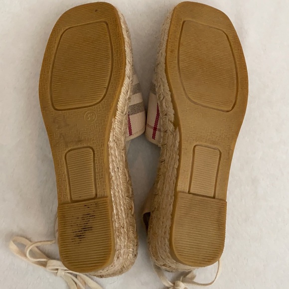 Burberry | Nova Check Canvas Closed Toe Tie Slingback Espadrilles EU 39/US 9 - Picture 11 of 14